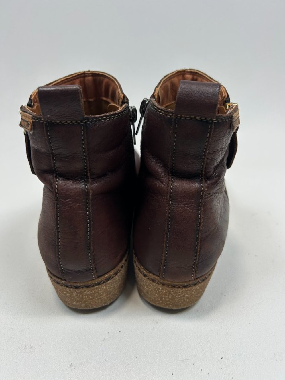 PIKOLINOS Ankle Boots Booties Granada WOW-8988 Leather Dual Zipper Brown EU 40 - Picture 4 of 13